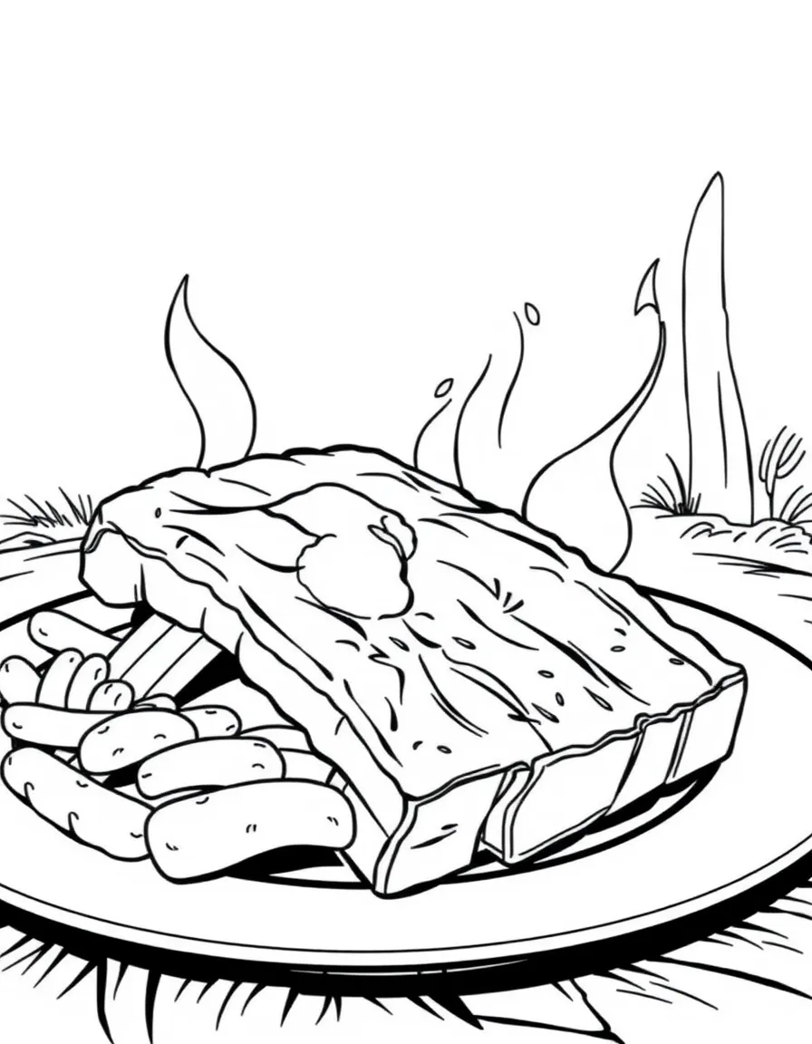 A delicious barbecue ribs plate in the American Southwest.