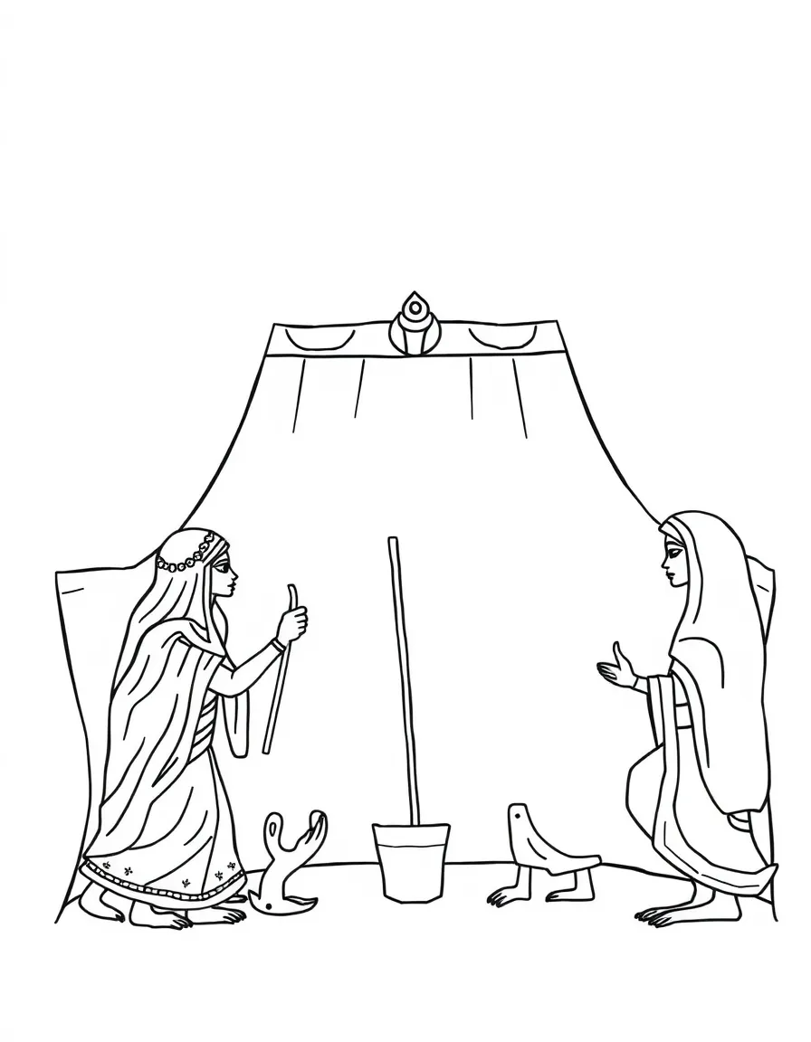 A traditional Egyptian shadow puppet show.