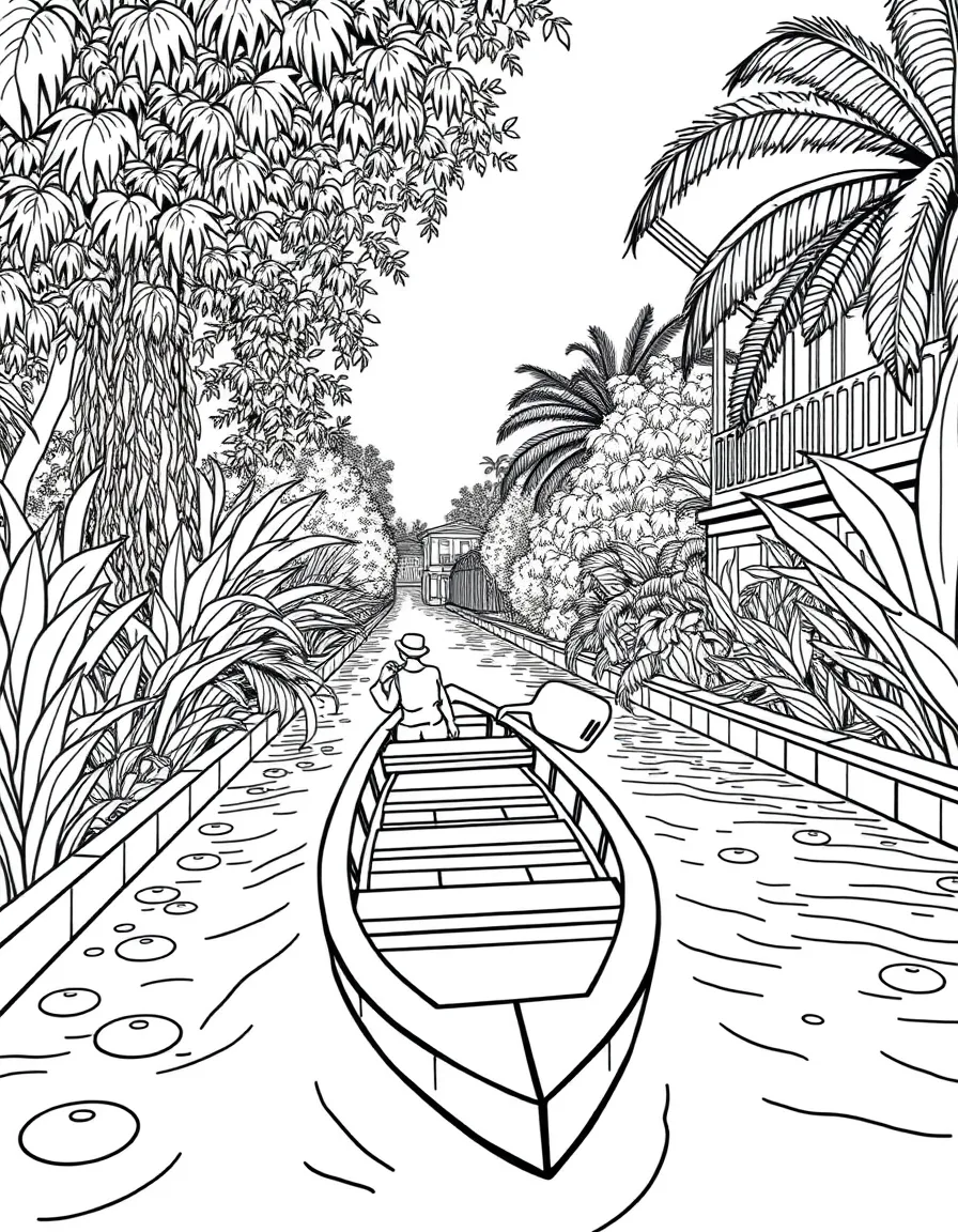 A peaceful boat ride through the canals of Xochimilco in Mexico.