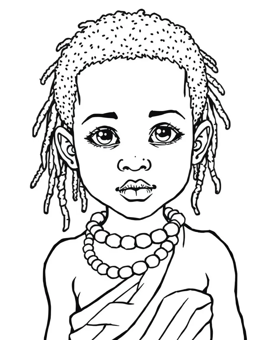 A South African Zulu boy with a simple beaded bracelet, wearing a plain loincloth.