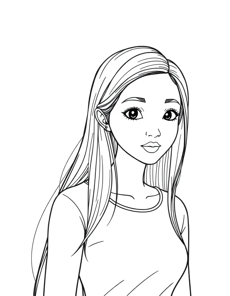 A Thai girl with simple long hair, wearing a plain gold top.