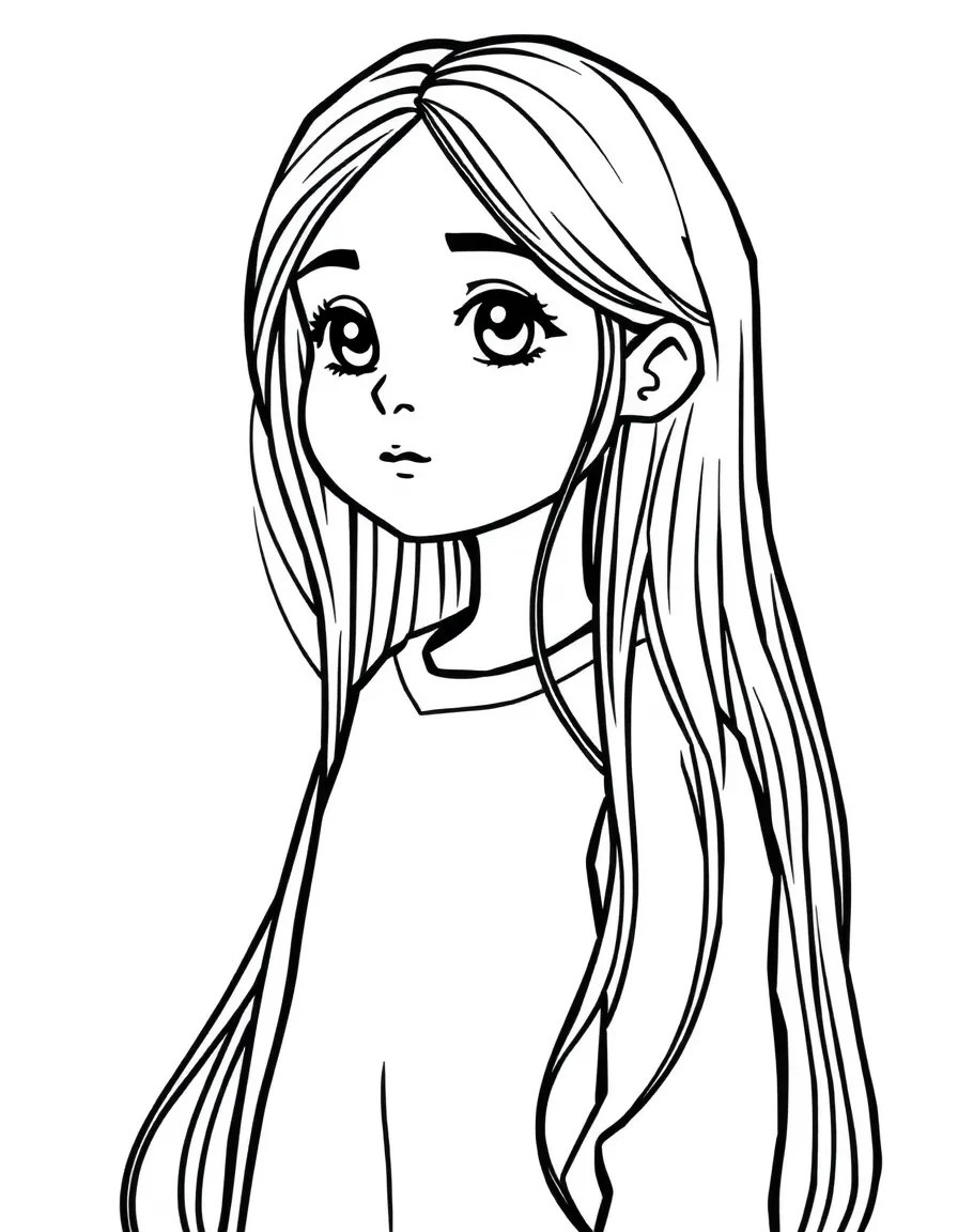 A Syrian girl with long dark hair, wearing a plain red traditional dress.