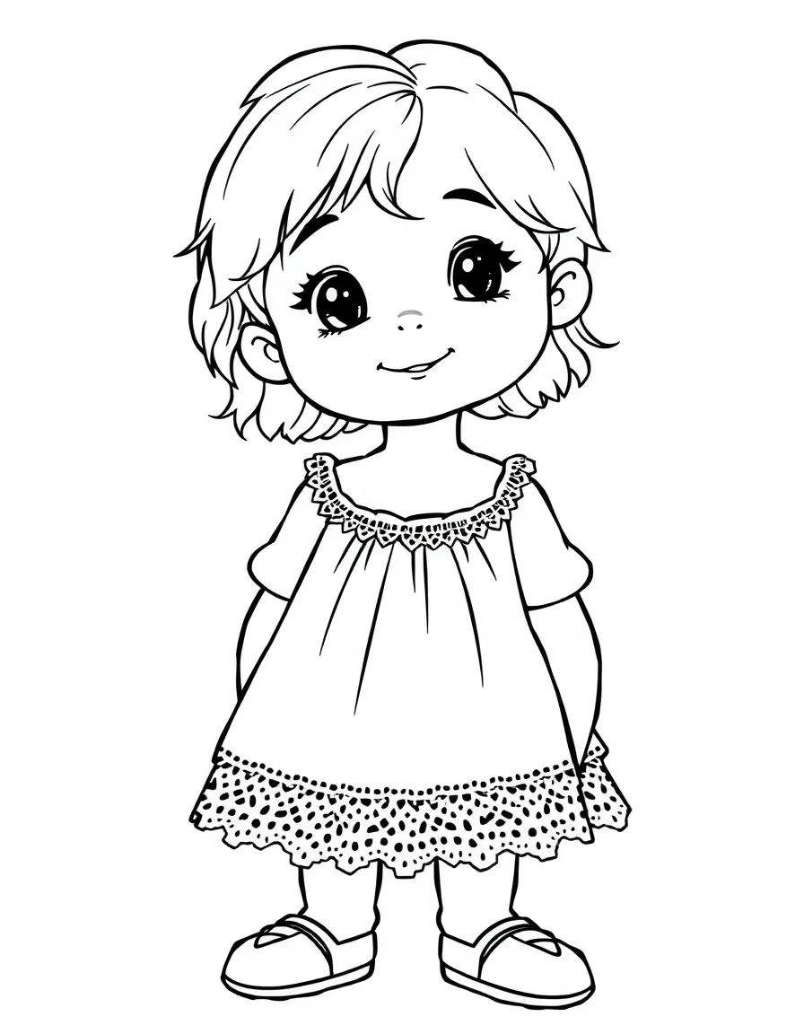 An Italian child, with a simple lace trim on their dress.