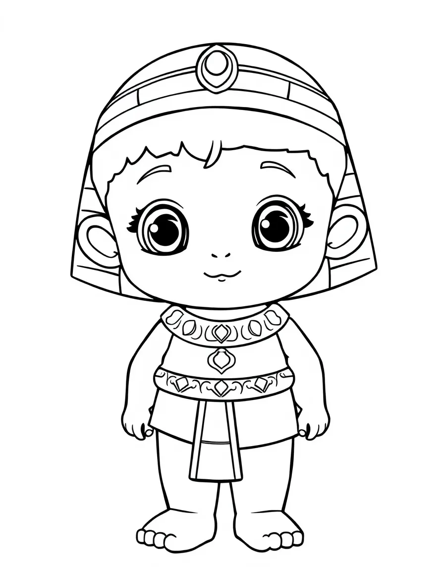 An Egyptian child, with a simple pattern on their belt.