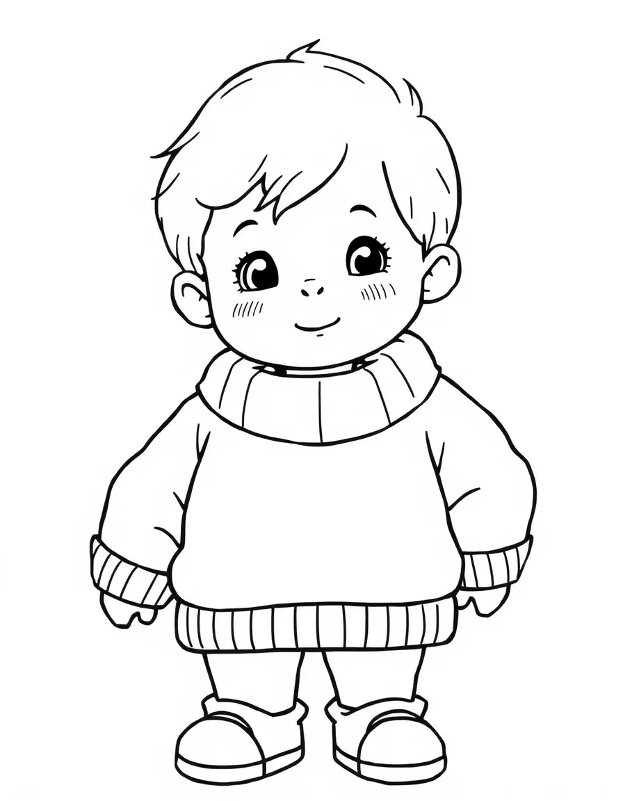 An Irish child, in a simple green sweater, looking sweet.