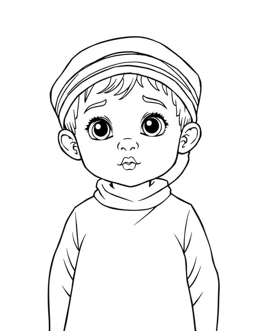 A Yemeni child, in a plain traditional dress, looking resilient.