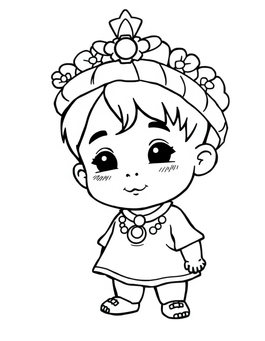 A Filipino child in a simple light green barong Tagalog.