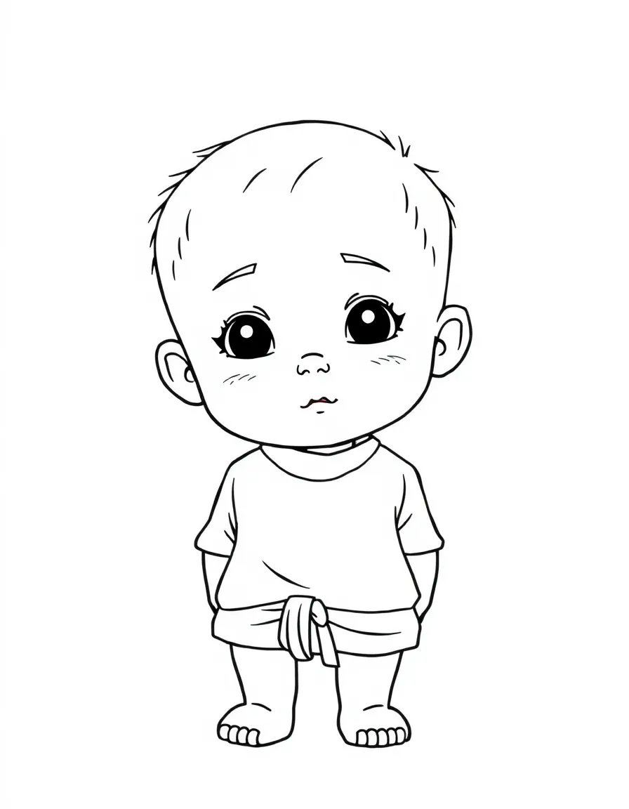A Laotian child in a simple yellow sinh.