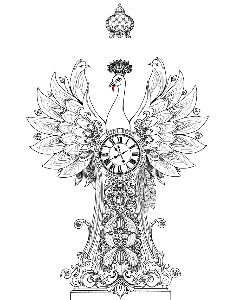 The Hermitage Museum's Peacock Clock with Russian imperial timepieces, mechanical bird decorations, ornate clockwork, and palace luxury