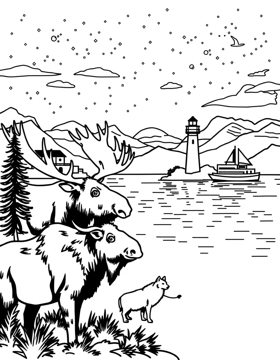 Isle Royale with moose and wolves, Lake Superior lighthouses, wilderness camping, and Great Lakes shipping vessel silhouettes