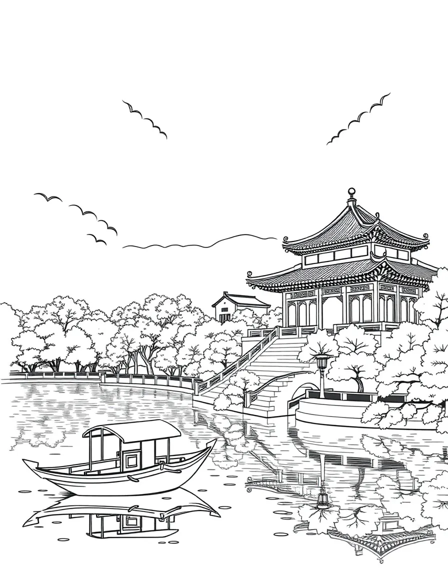 The Summer Palace with Chinese imperial gardens, Beijing lake boat tours, Kunming Lake reflections, and traditional Chinese architecture