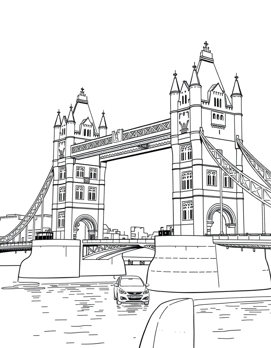 The Tower Bridge with London Thames River traffic, Victorian engineering marvels, British maritime history, and royal ceremony processionals