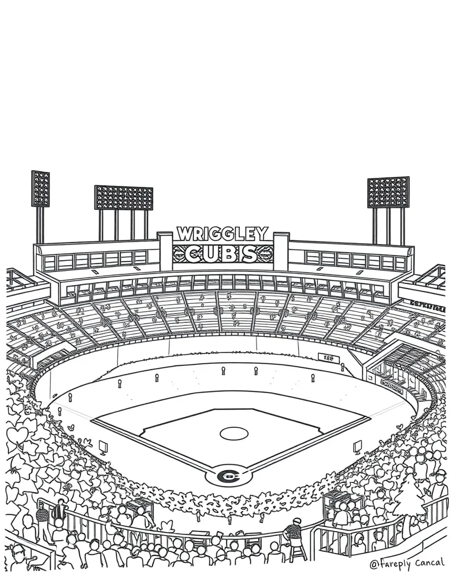 The Wrigley Field with Chicago Cubs baseball, ivy-covered outfield walls, Lake Michigan breezes, and American pastime traditions