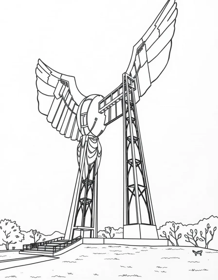 The Angel of the North with English Gateshead steel sculpture, Tyne and Wear industrial heritage, British public art installations, and modern monuments