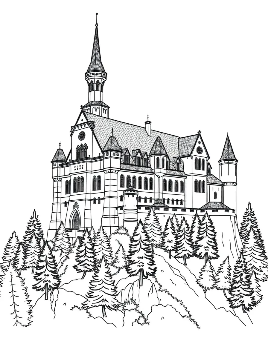 The Bavarian Neuschwanstein Castle with German fairy tale architecture, Ludwig II romantic history, Alpine foothill settings, and Disney castle inspirations