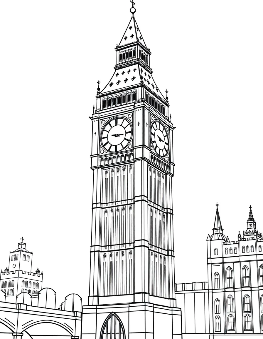 The Big Ben Clock Tower with London parliamentary timekeeping, Thames River chimes, Westminster Palace governance, and British constitutional monarchy