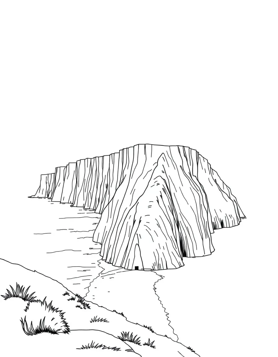 The Dover White Cliffs with English Channel coastal defenses, chalky limestone geology, wartime symbolic importance, and British Isles natural boundaries