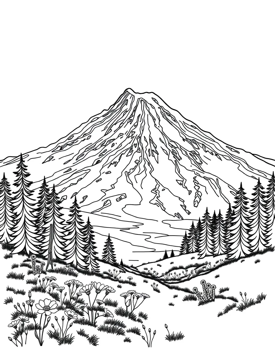 Mount Rainier National Park with Washington Cascade volcano, Paradise wildflower meadows, Nisqually Glacier retreat, and Pacific Northwest alpine ecosystems