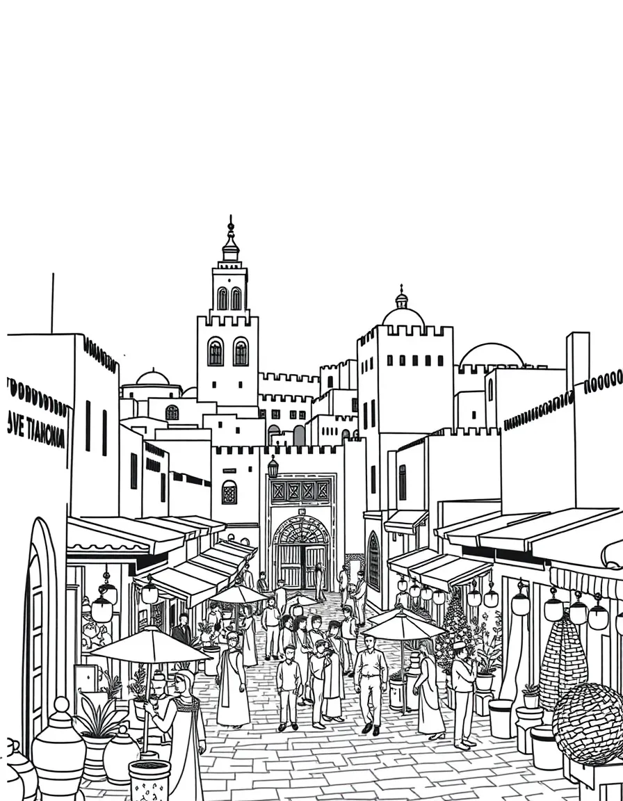 The Fez Medina with Moroccan medieval city preservation, traditional crafts souks, Islamic educational institutions, and North African cultural authenticity