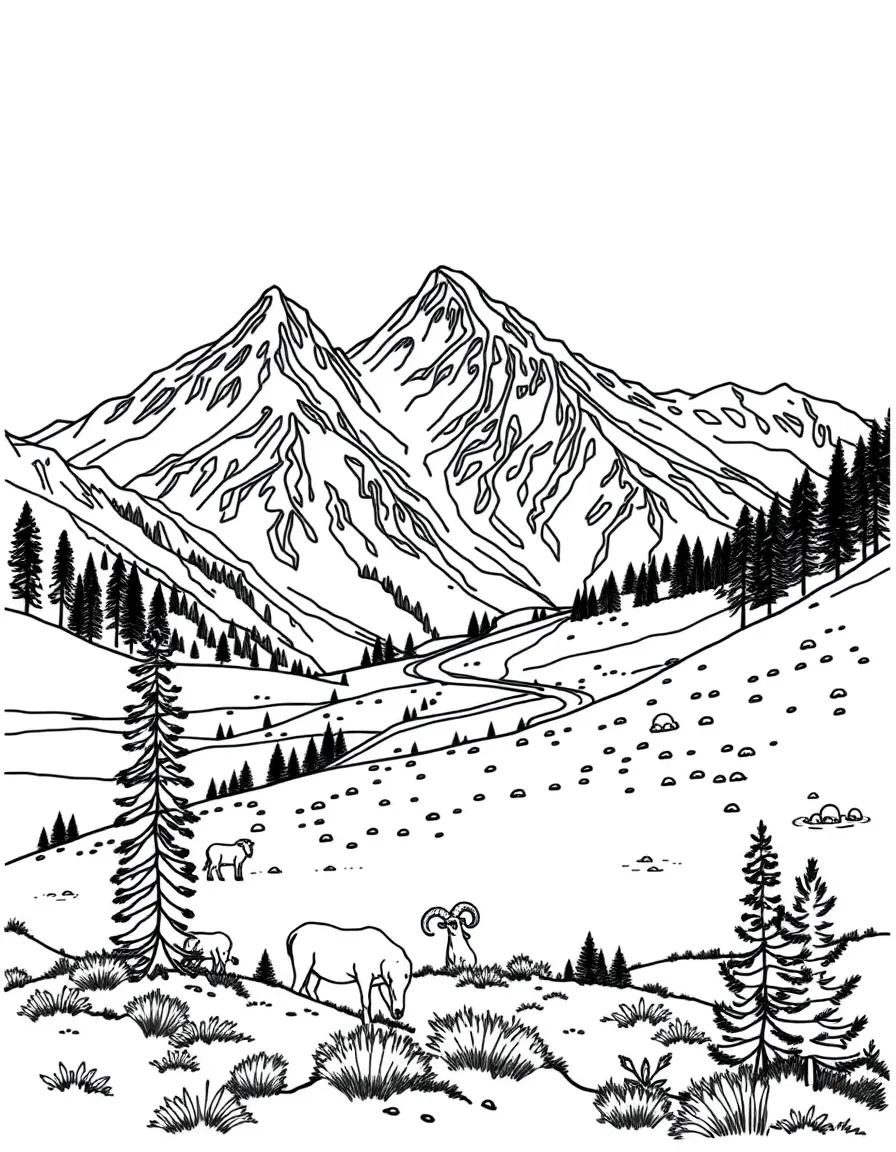 Rocky Mountain National Park with Colorado Continental Divide crossing, Trail Ridge Road alpine tundra, bighorn sheep populations, and Front Range accessibility