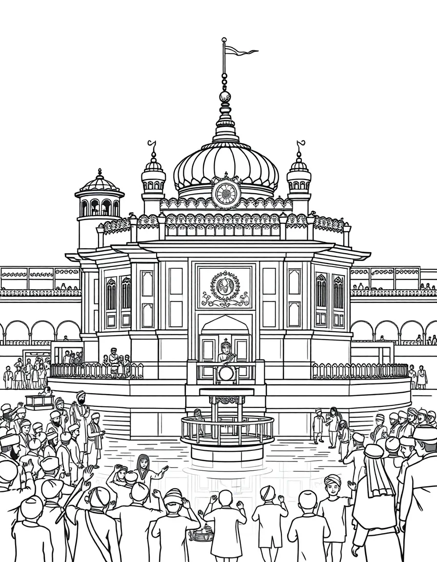 The Golden Temple Amritsar with Sikh religious holiness, Punjab spiritual center, sarovar sacred pool, and Indian religious harmony demonstrations