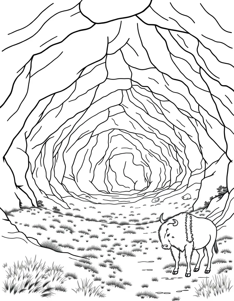 Wind Cave National Park with South Dakota underground labyrinth, mixed-grass prairie restoration, Lakota sacred landscape, and American bison genetic diversity
