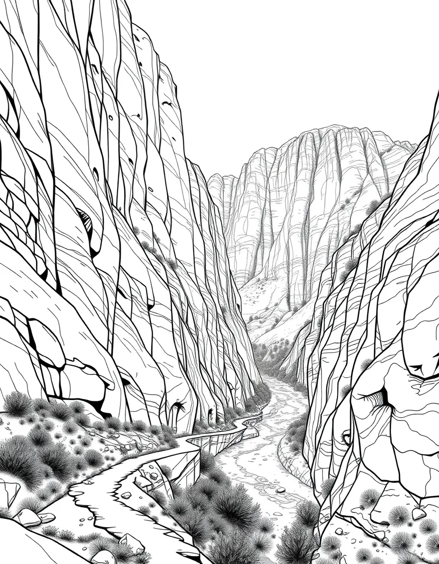 Zion National Park with Utah sandstone canyon hiking, Virgin River narrow passages, desert adaptation strategies, and Colorado Plateau geological formations