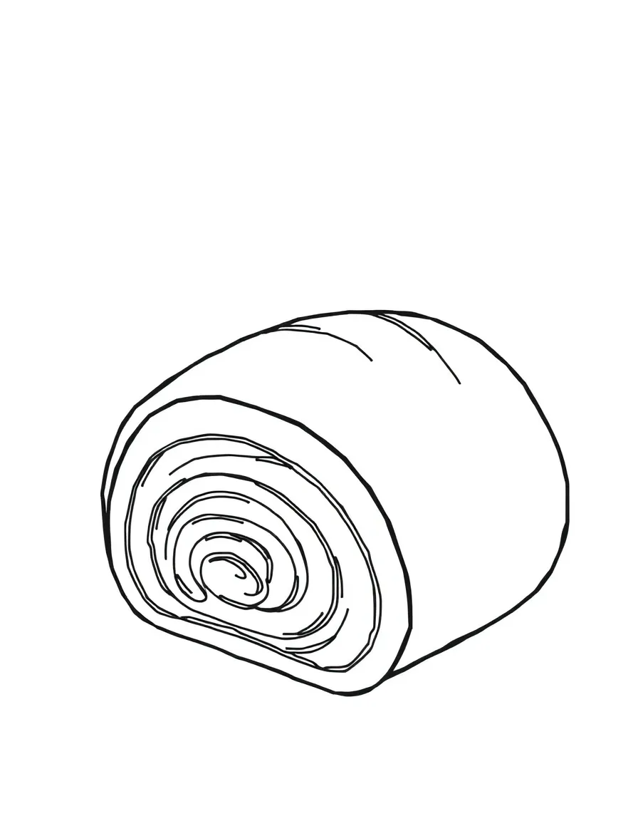 A detailed drawing of a Thanksgiving dinner roll.