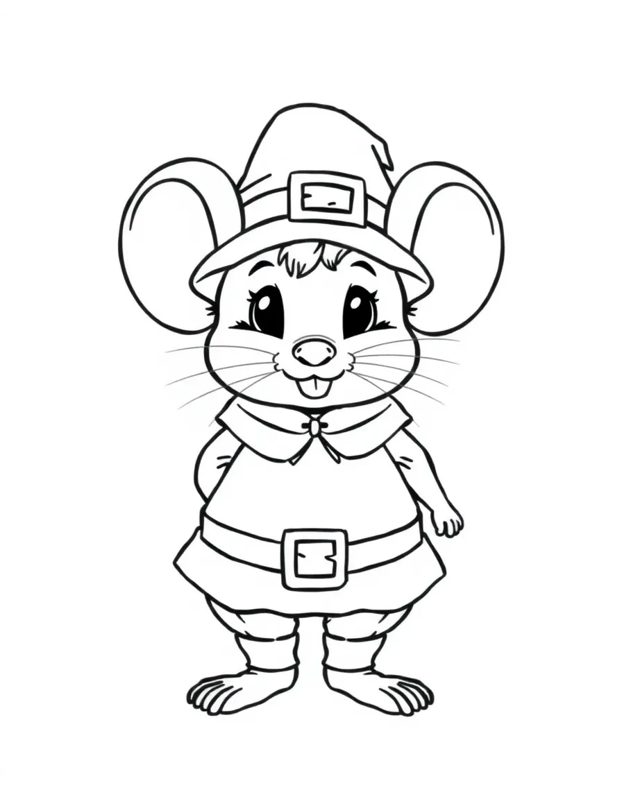 A cute little mouse dressed as a pilgrim.