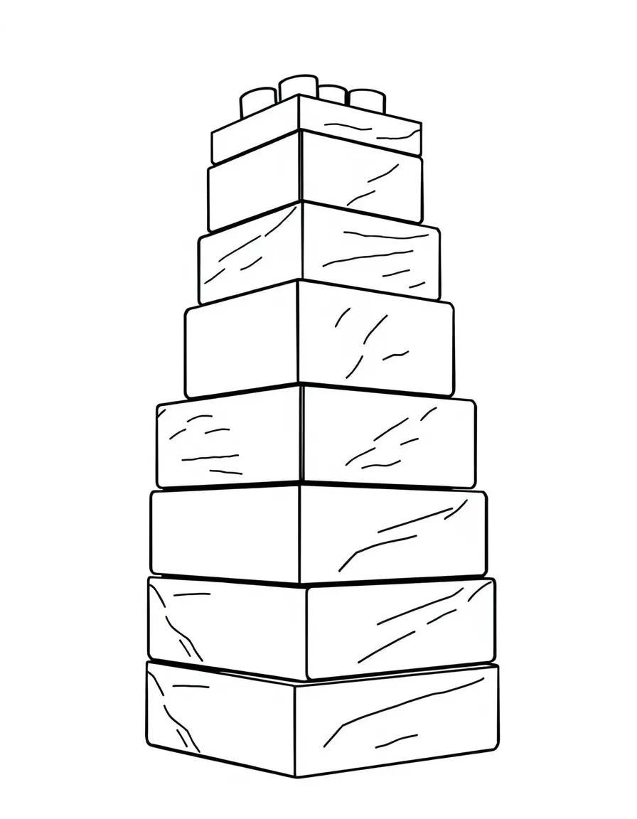 A stack of colorful building blocks.
