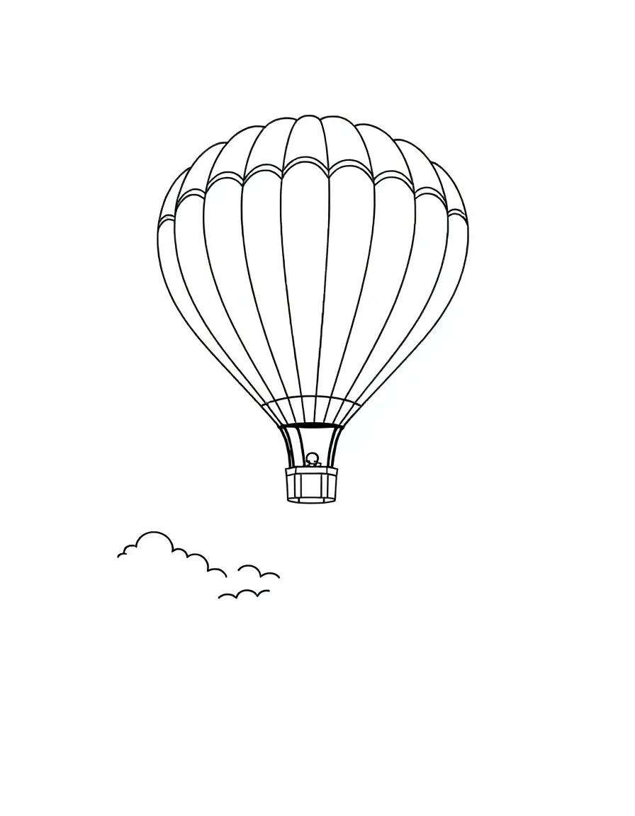 A hot air balloon flying high in the sky.