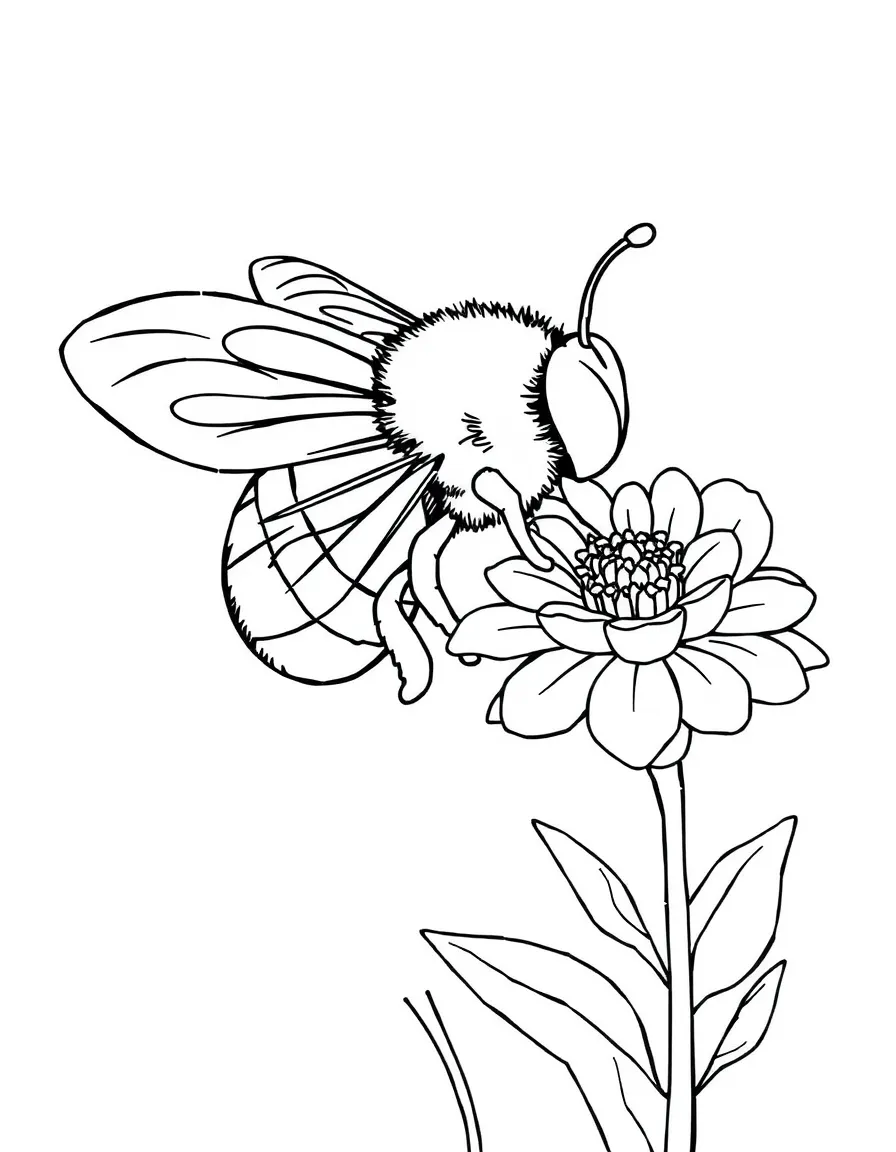 A busy bee flying towards a flower.