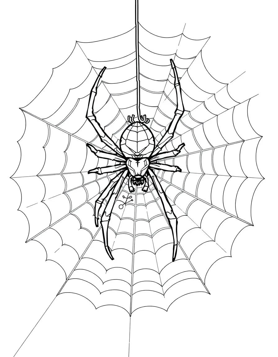 A spider spinning a web.