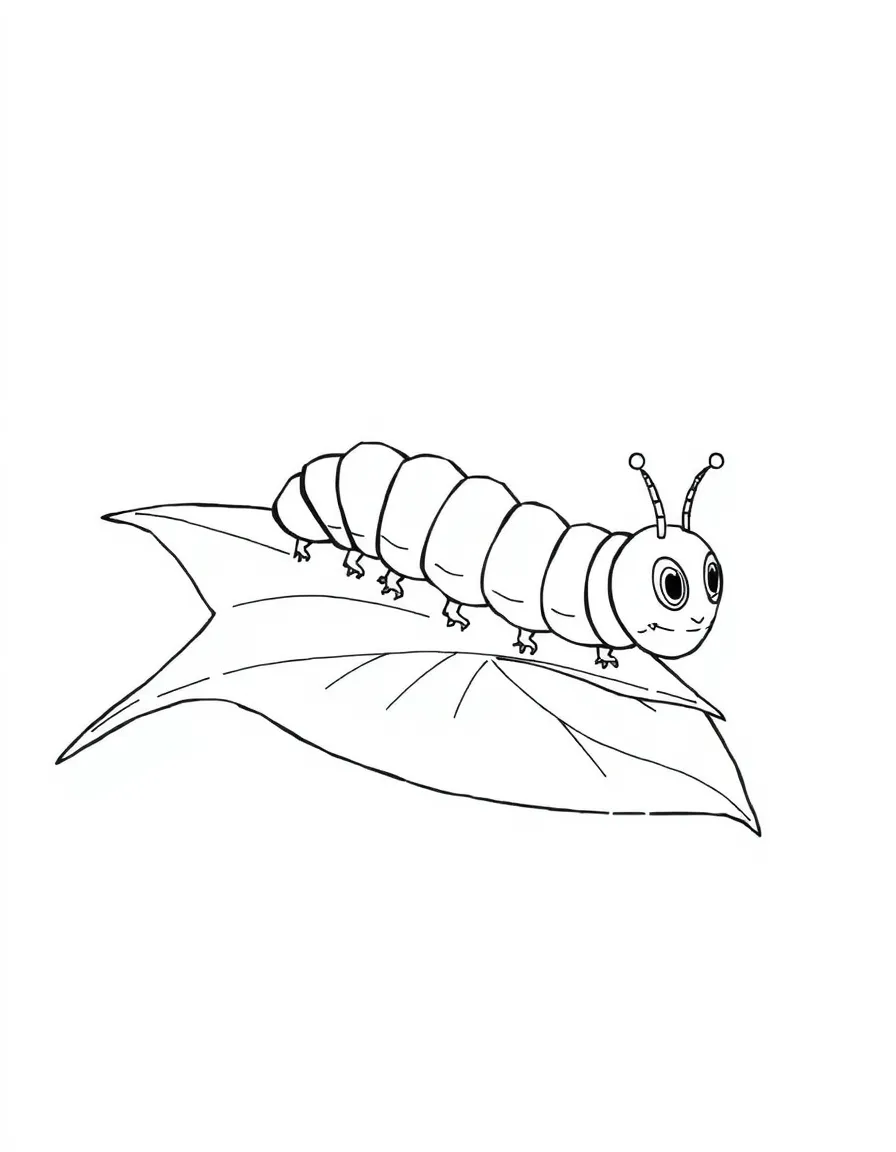 A caterpillar crawling on a leaf.
