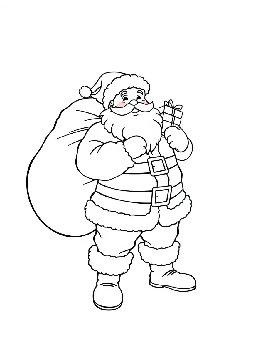 Santa Claus with his big sack of toys.