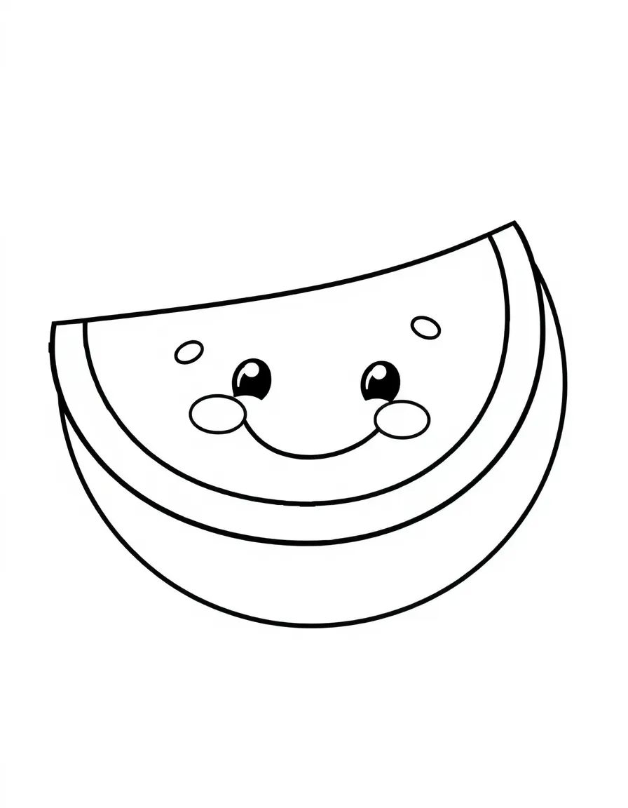 A big, round, smiling watermelon slice.