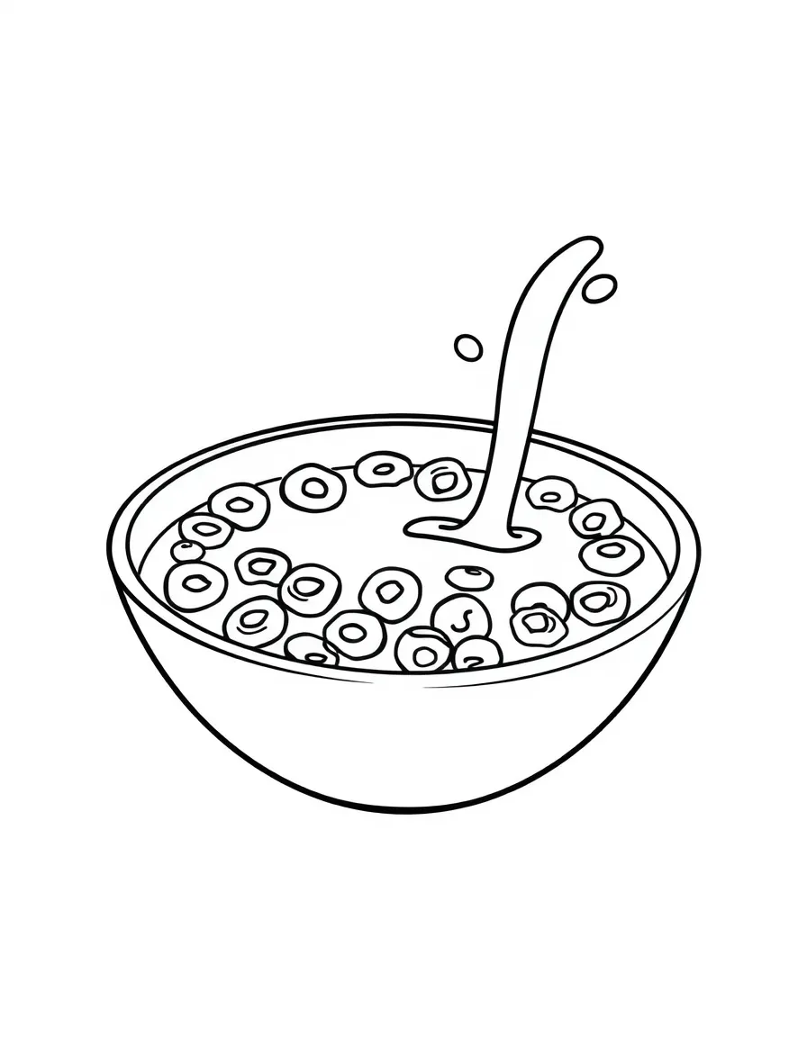 A bowl of cereal with milk.