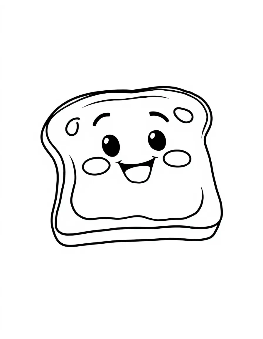 A happy slice of toast with butter.
