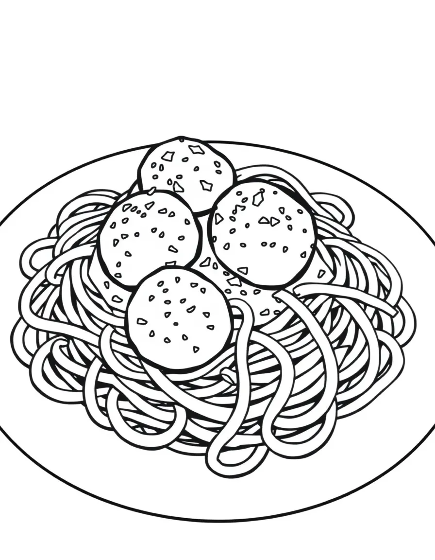 A plate of spaghetti with meatballs.