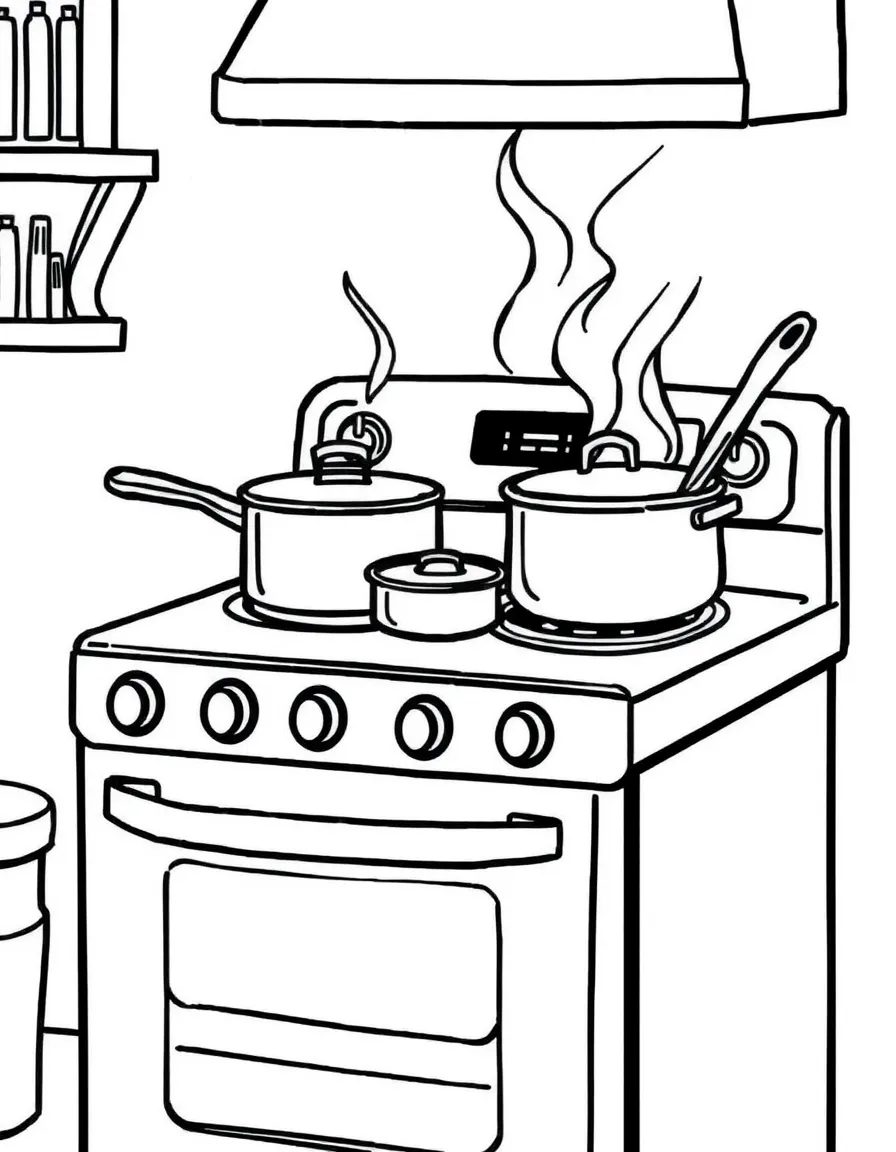 A stove with pots and pans.