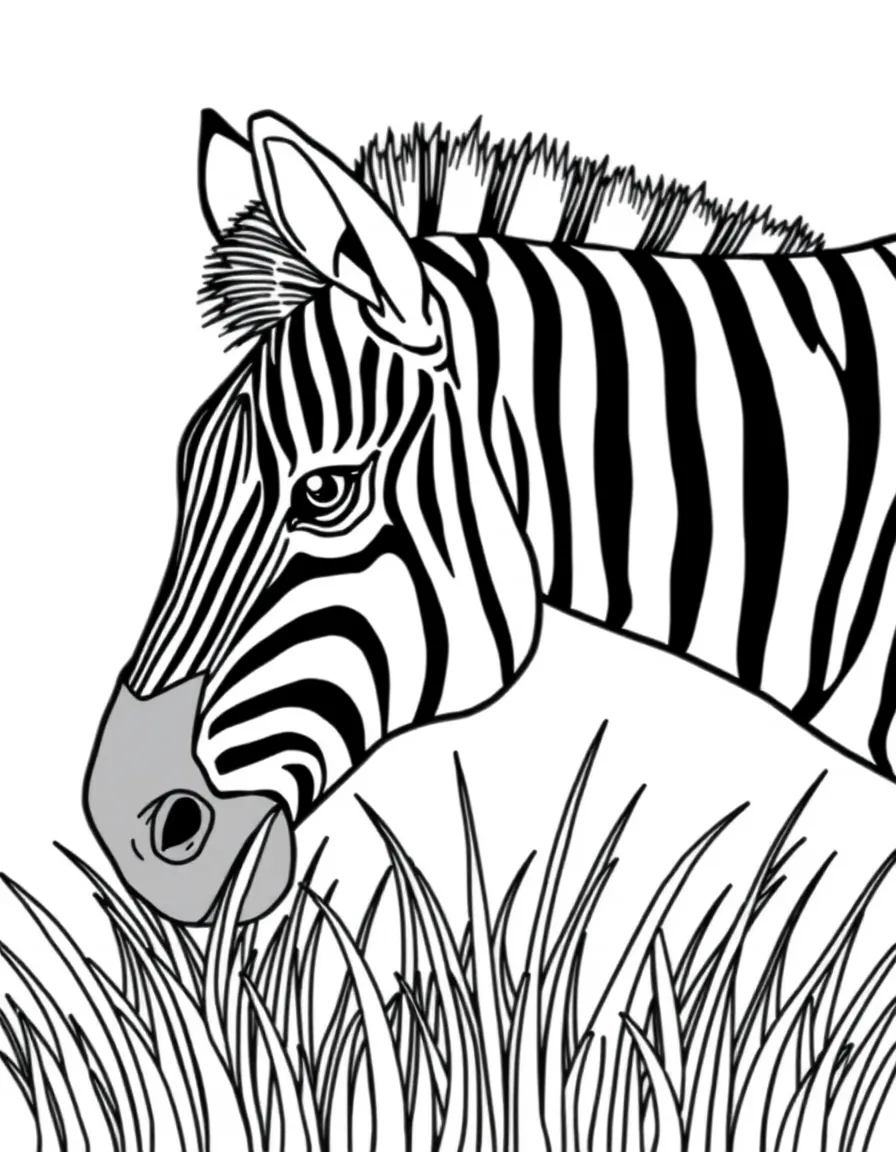 A zebra with stripes eating grass.
