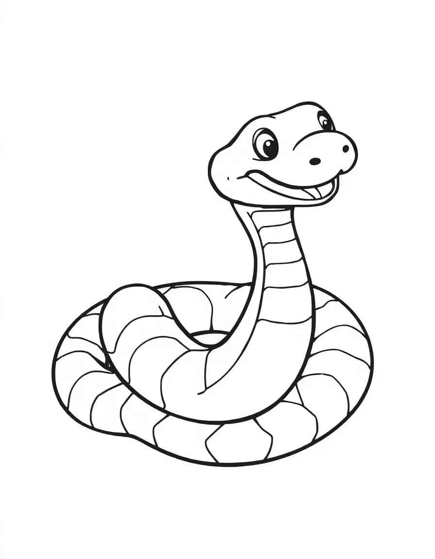 A happy snake coiled up.