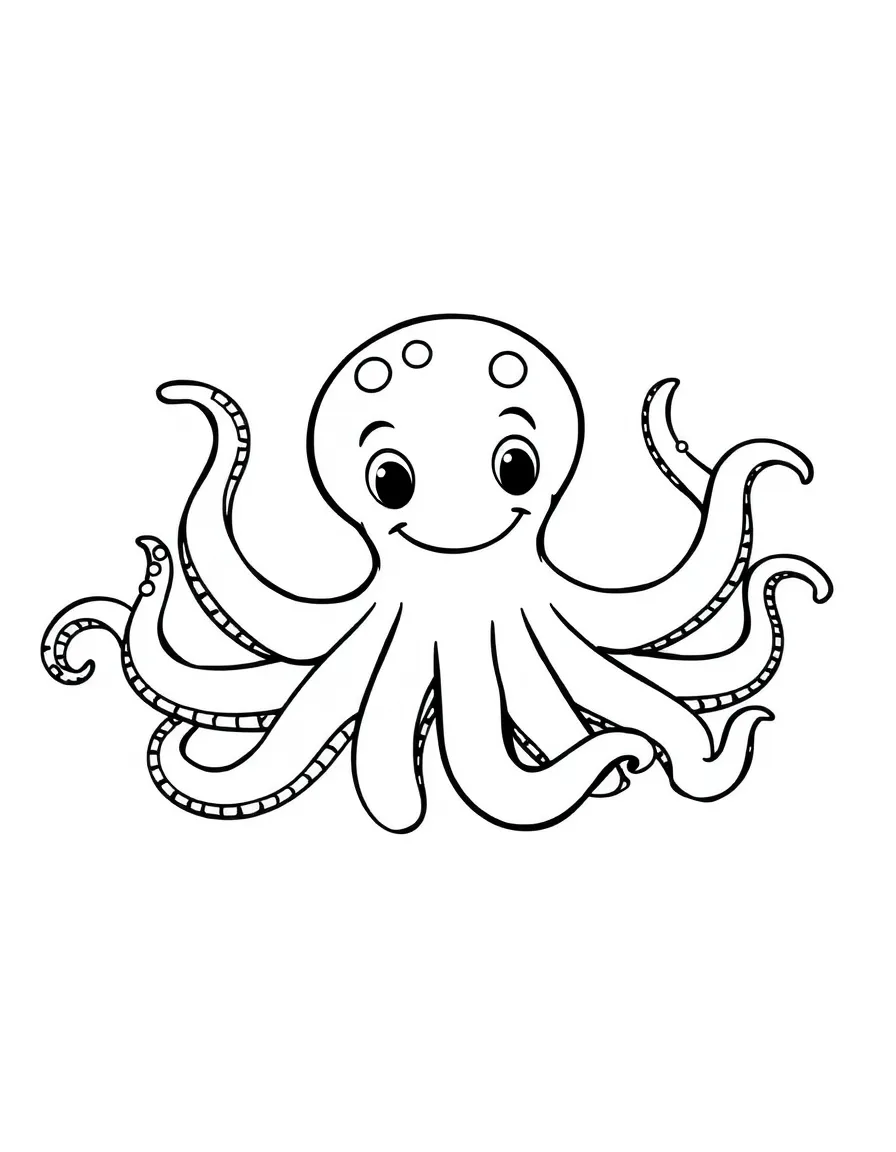 A happy octopus with eight arms.