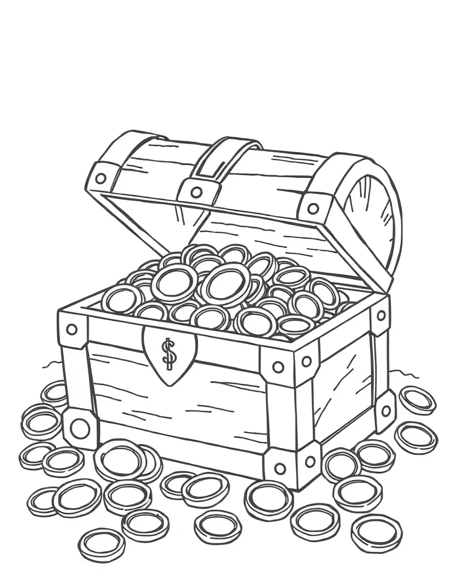 A treasure chest filled with gold coins.