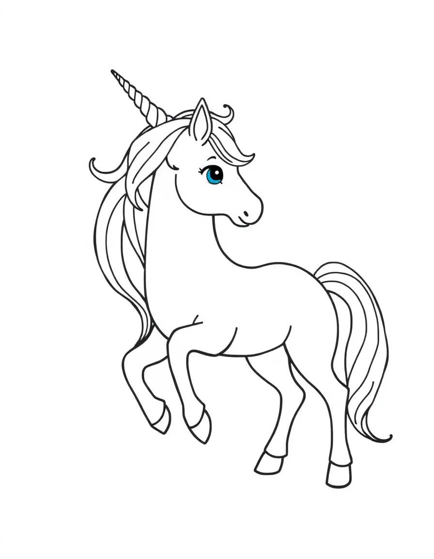 A unicorn with a rainbow mane.