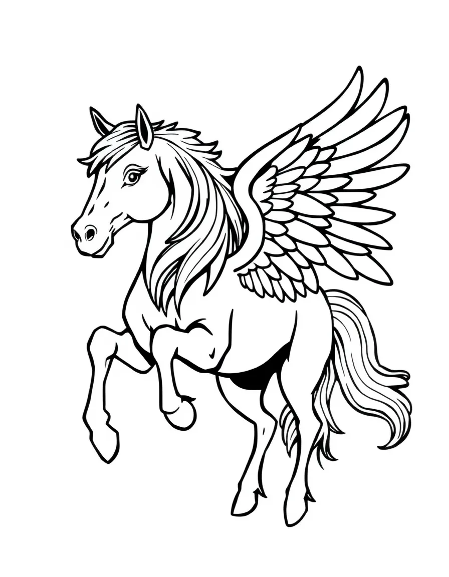 A Pegasus with feathered wings.