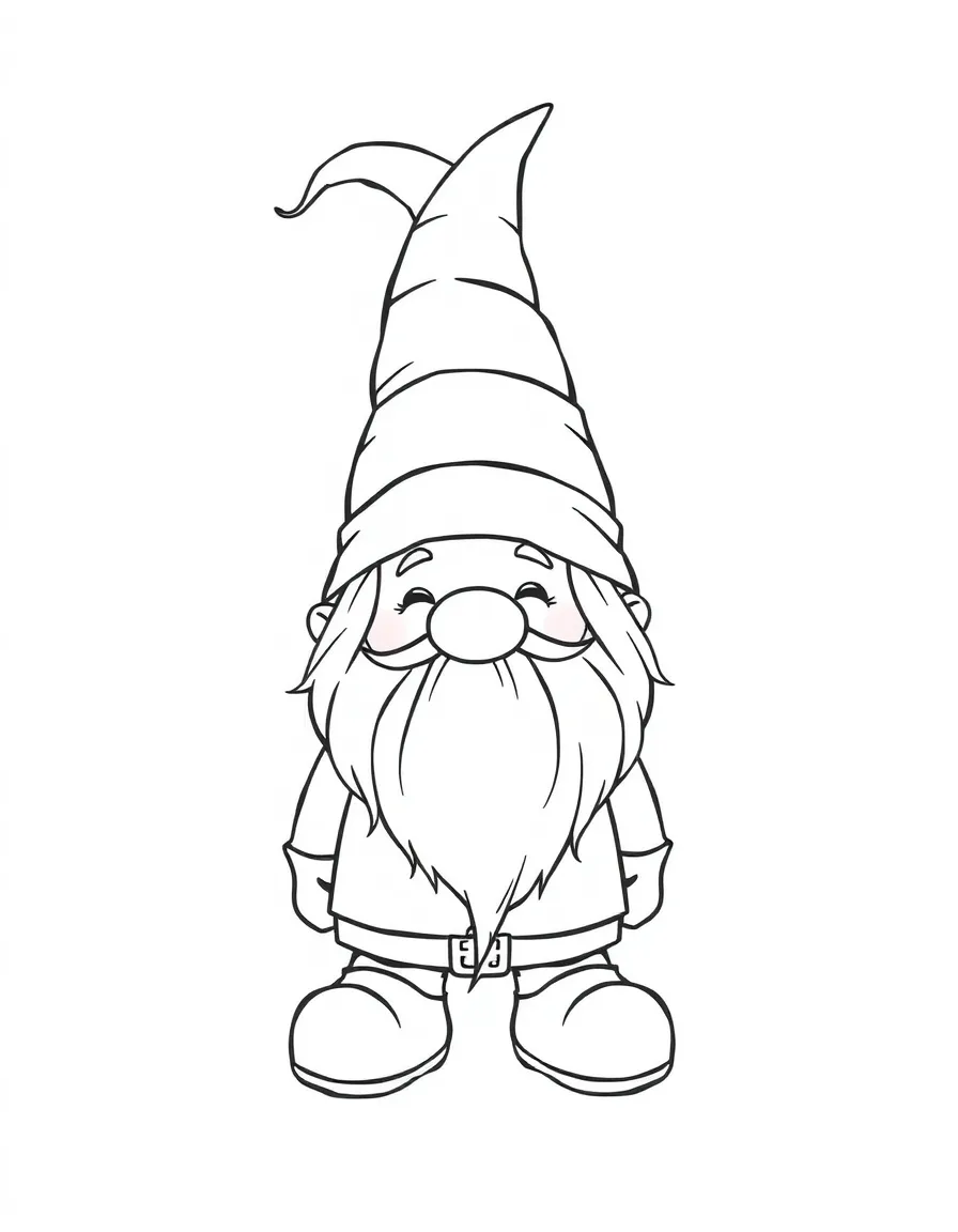 A happy gnome with a pointy hat.