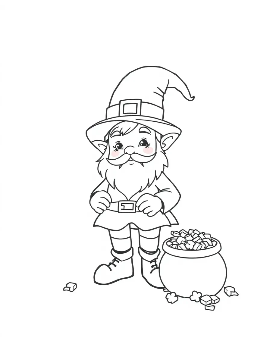A little leprechaun with a pot of gold.