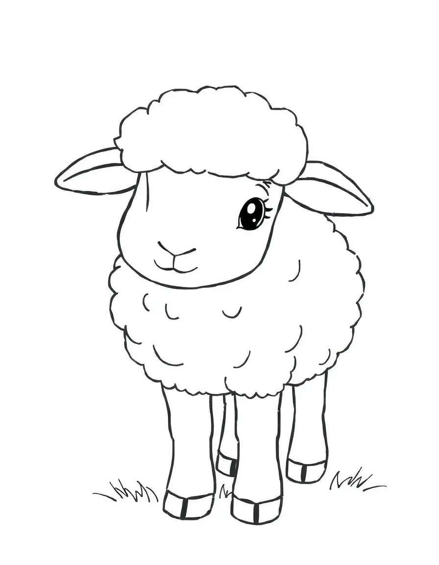 A sheep with fluffy wool.