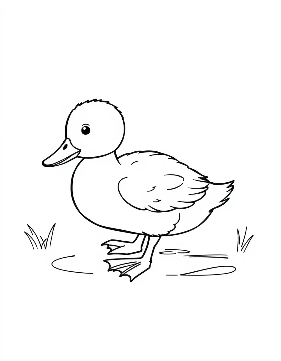 A little duck waddling.